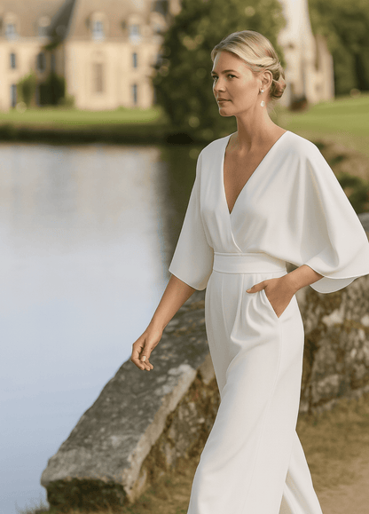 ateliercombinaison blanc / taille personnalisée Combinaison femme mariage | Sérénité