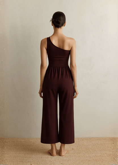 ateliercombinaison Combinaison pantalon rouge femme | Asymétrie